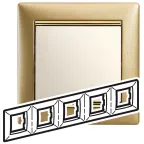 VALENA Рамка 5 постов горизонтальная матовое золото