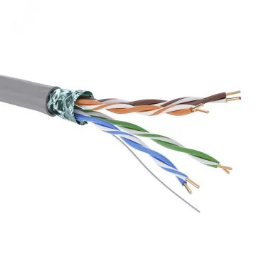 Витая пара F/UTP 4 пары CAT 5E нг(А)-HF бухта серый 305м