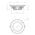 Светильник даунлайт светодиодный SDL-10-90-40K-W20 встраиваемый круглый 20Вт 4000K 1800Лм 179х179х57