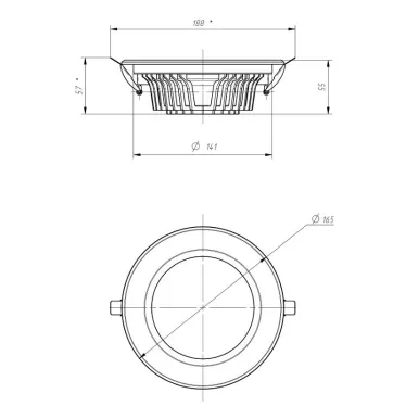 Светильник даунлайт светодиодный SDL-10-90-40K-W20 встраиваемый круглый 20Вт 4000K 1800Лм 179х179х57