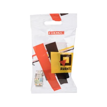 Avanti Компьютерная розетка Черный квадрат RJ-45 модульная, кат. 6 экран, 1 мод