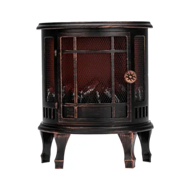 Светодиодный камин Винтаж мини с эффектом живого огня 24.8х12.7х30 см, батарейки 3хС (не в комплекте), с USB, бронзовый | 511-023 | NEON-NIGHT