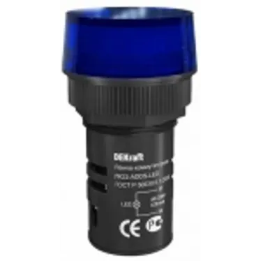 Лампа коммутационная ЛК-22 ADDS диам. 22мм LED синяя 220В AC