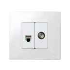 Розетка телефонная RJ-11 узкая, S27, белый