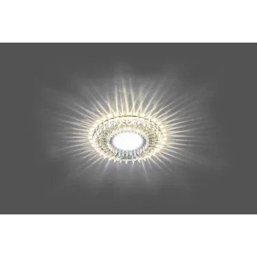 Светильник ИВО-50w G5.3 со светодиодной подсветкой 4000К хром с прозрачным стеклом