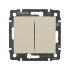 VALENA Выключатель двухклавишный в рамку слоновая кость