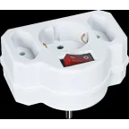 Разветвитель Navigator 94 698 NAD-3-R2F-WH 3 гнезда в ряд (1 гнездо с заземлением 2 гнезда без заземления)