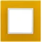 Рамка на 1 пост, стекло, Эра Elegance, жёлтый+бел, 14-5101-21