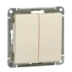 W59 Переключатель двухклавишный, 10АХ, механизм, слоновая кость