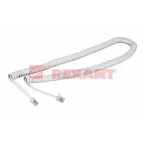 Шнур телефонный, витой трубочный RJ-10, 4P-4C, длина 7 метров, белый,