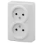 Розетка 2х2P, 16A-250В, ОУ, Эра Эксперт, белый, 11-2202-01