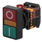 Кнопка РPВВ-30N ''I-O'' d30мм неон/240В 1з+1р