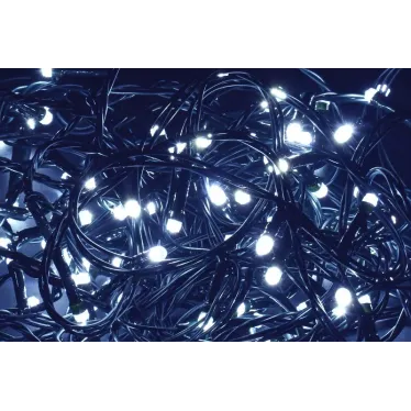 LIGHTING Гирлянда нить 5м 50 светодиодов белый свет IP20 зеленый шнур 1,5м 230В контроллер 8 сцен IEK