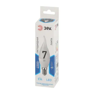 Лампа светодиодная LED 7 Вт 560Лм 4000К свеча на ветру нейтральный E14 170-265В LED BXS-7W-840-E14 Standart