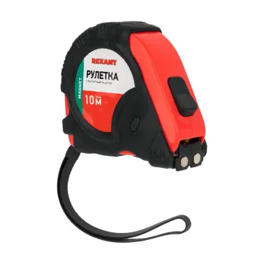 Рулетка измерительная прорезиненный корпус, магнитная , 10 м х 25 мм