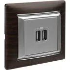 VALENA Рамка 1 пост темное дерево/серебро