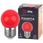 Лампа светодиодная для Белт-Лайт диод. шар, красн., 4SMD, 1W, E27 ERARL45-E27 LED Р45-1W-E27