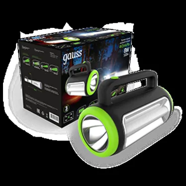 Фонарь светодиодный прожекторный 8 Вт 500 лм Черный IP3X аккумуляторный Lead acid 1500мАч диммируемый GFL Gauss