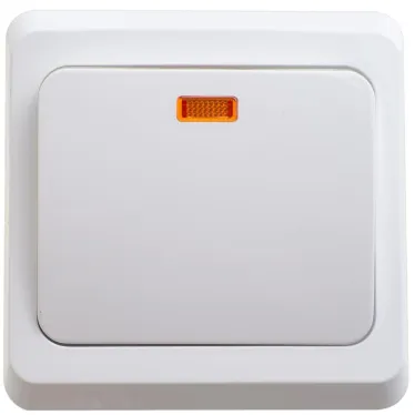 ЭТЮД Выключатель одноклавишный скрытый с подсветкой белый сх.1