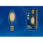 Лампа светодиодная декоративная LED 5вт 220-250В свеча 420Лм Е14 2250К золотая колба Vintage