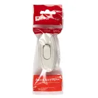 Выключатель проходной на шнур для бра белый 6А