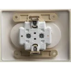 GLOSSA Розетка двойная без заземления перламутр в сборе
