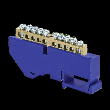 Шина нулевая 63.10 изолятор на DIN-рейку латунь