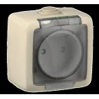 Розетка наружная без заземления без шторок слоновая кость IP44