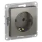 Розетка ATLASDESIGN с заземлением 16А механизм сталь