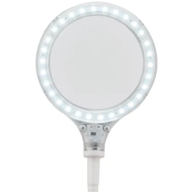 Лупа настольная 3D с подсветкой 30 LED, подставка+прищепка, белая | 31-0247 | REXANT
