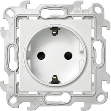 Розетка 2К+З Schuko со штор, белый