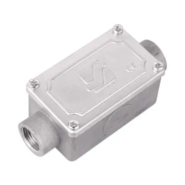 Коробка протяжная алюминиевая 2 ввода 180 градусов М16х1.5 IP55 118х51х42мм