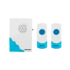 Звонок беспроводной дверной с двумя кнопками вызова 32 мелодии 100м IP44 белый/синий RX-4