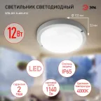 Светильник светодиодный ЖКХ SPB-201-0-40К-012 IP65 12Вт 4000К КРУГ
