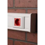 Розетка 45х45 PRO, с заземлением, красная , 45 град