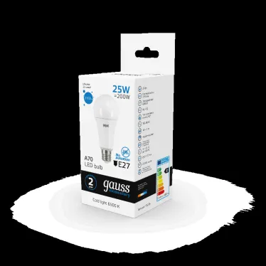 Лампа светодиодная LED 25 Вт 2150 лм 6500К А70 груша холодный E27 AC 220В Elementary Gauss
