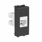 Avanti Телефонная розетка RJ-12 без шторки модульная, Черный матовый, 1 модуль