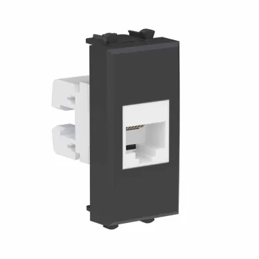 Avanti Телефонная розетка RJ-12 без шторки модульная, Черный матовый, 1 модуль