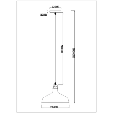 Светильник подвесной декоративный PL2 BK/RC E27 max 60W, d300 мм, шагрень черный/медь