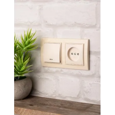 Рамка двухместная горизонтальная бежевый Минск