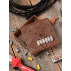 Коробка разветвительная КМР-030-032кг 100х100х25 с клеммником темное дерево PROxima