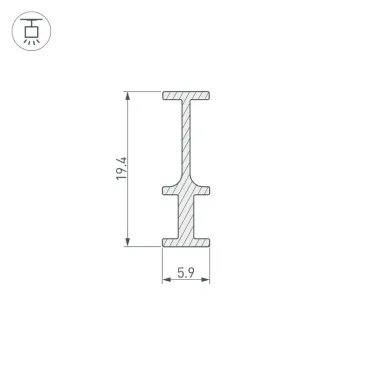 Профиль-держатель FOLED-RAIL-2000 (ARL, Алюминий)