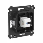 Avanti Компьютерная розетка RJ-45 без шторки в стену, кат.6 одинарная, Черный матовый