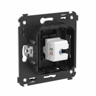 Avanti Компьютерная розетка RJ-45 без шторки в стену, кат.6 одинарная, Черный матовый