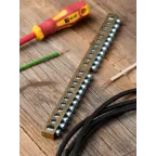 Шина PEN ноль-земля 8х12мм 22 отверстия латунь крепеж по центру PROxima