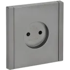 FORTE@PIANO Розетка 1-местная без заземления с защитными шторками винтовое крепление 10А FP517 сталь IEK