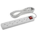 Удлинитель электрический U-5s-3m-2x1 без заземления c выключателем 5 розеток 3м ПВС 2x1мм2 10А