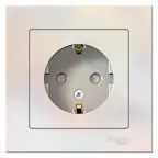 Розетка ATLASDESIGN с заземлением со шторками 16А в сборе жемчуг