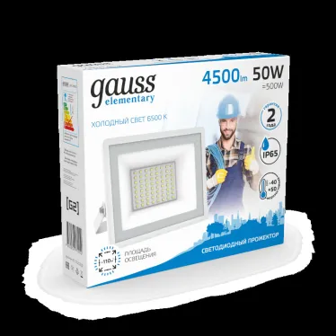 Прожектор светодиодный ДО 50 Вт 4500 лм 6500К AC 220В IP65 162х174х161мм Elementary G2 Gauss