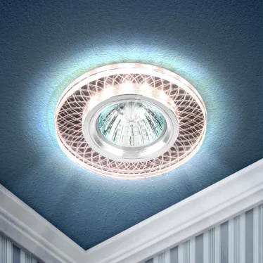 Светильник встраиваемый DK LD43 TEA 3D /1 декор cо светодиодной подсветкой MR16 чай (50/1500)